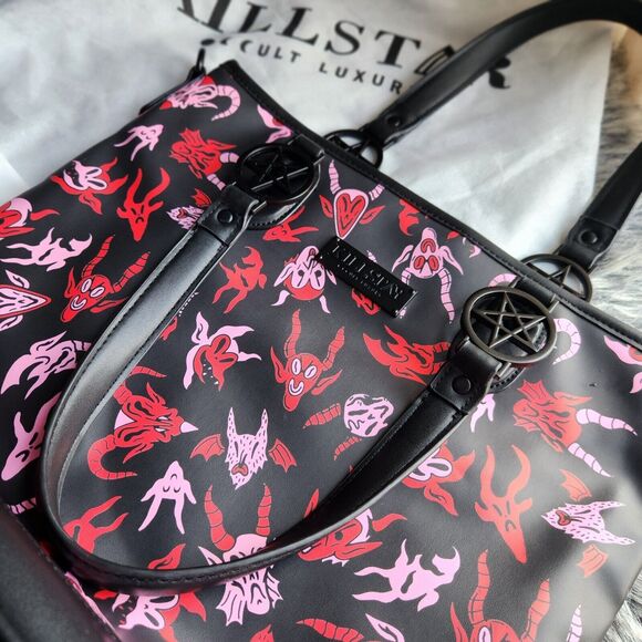 KILLSTAR Damned DEVIL Demon Tote Bag Purse Handbag Pentacle Metal Gothic Witchy - Picture 6 of 13